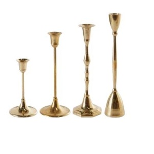 Support de bougie conique vintage en laiton fait main ILAHI, motif gaufré, 1 couleur, haute qualité, résistant à la chaleur - Product Image 1