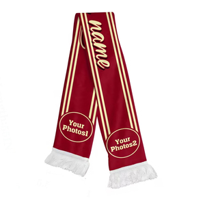Écharpes de football en tissu tricoté uni, 100% haute qualité, impression de logo personnalisée, écharpes unisexes très vendues - Product Image 1