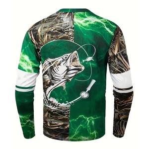 T-shirt de pêche à manches longues en polyester respirant UPF 50, haute qualité, sublimation, meilleur prix, service OEM - Product Image 2