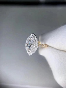 แหวนเพชรทรงมาร์คีส์เพาะเลี้ยงในห้องปฏิบัติการ ทองคำขาว 14K แหวนวงแหวนสองชั้น ดีไซน์ดวงตาปีศาจ แหวนหมั้น แหวนสัญญา เครื่องประดับชั้นดี - Product Image 5
