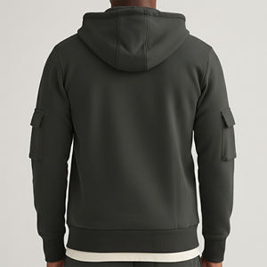 Sweat à capuche zippé surdimensionné pour homme en molleton bouclette 100 % coton épais de haute qualité, broderie logo personnalisé OEM Dot - Product Image 2