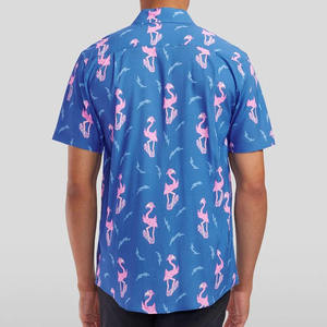 Camiseta hawaiana personalizada con logo/colores para hombre, cosida, informal, antiarrugas, cómoda, para adulto. - Product Image 5