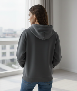 Sweat à capuche gris anthracite épais personnalisé avec broderie premium Phénix, drapeau – Marques streetwear professionnelles 3D - Product Image 3