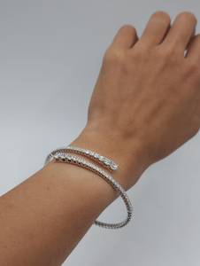 3 CT Lab Grown Diamond Hard <b>Bracelet</b> in 14K Gold for Women | Luxury Bangle | Elegant Bridal Jewelry - Product Image 3