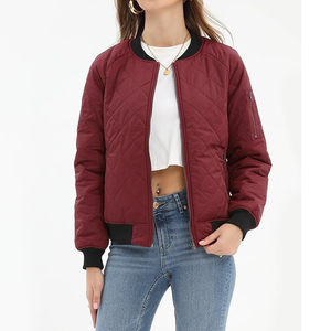 Chaqueta Bomber de Punto Personalizada de Color Sólido, a la Moda, con Diseño de Logotipo Propio, Transpirable y Ecológica para Mujer, Invierno - Product Image 1