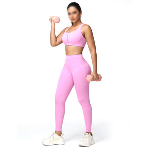 Conjunto Deportivo de Alta Calidad, Transpirable, Nuevo Diseño, Cómodo, Leggings de Cintura Alta y Bra Deportivo para Gimnasio - Product Image 1