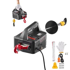 Argano Elettrico Portatile da 12000 libbre (5443 kg) con Motore da 1500W, Altezza di Sollevamento 7,6 m (25ft), Velocità 16,4 piedi/min, Funzione Manuale - Product Image 1