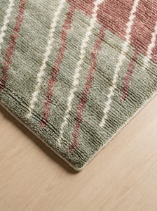 Tapis tibétain moderne fait main en laine, motif géométrique abstrait rayé, tapis de luxe contemporain pour la vente en gros - Product Image 2