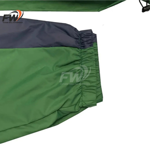 ชุดวอร์มกีฬาไนลอนน้ำหนักเบาแบบขายส่ง เสื้อแจ็คเก็ตกันลมแบบ Colorblock และกางเกงจ็อกเกอร์ ชุดออกกำลังกายลายเรียบ - Product Image 4