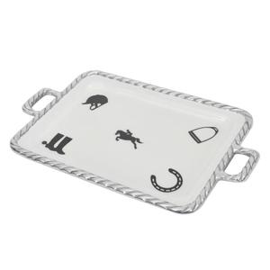 Mirror Polish Food Serving <b>Tray</b> Commercial Use Metal <b>Breakfast</b> <b>Tray</b> With Horse Bit Handle Decorative <b>Trays</b> Event Party Supplies - Product Image 4