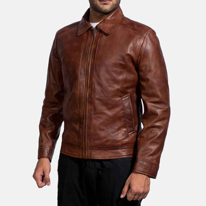 Season Classic Design Genuine Leather Long <b>Coat</b> Jacket for Men High Quality Casual Wear with <b>Heated</b> Zipper jacket for men - Product Image 2