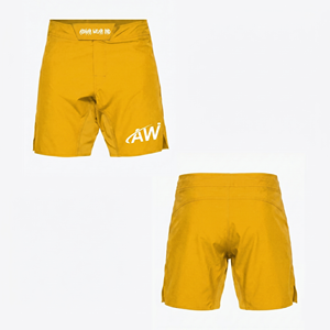 Askar Wear Ind MMA <b>Shorts</b> Men Yellow Quick Dry Regular Fit Mixed Martial Arts Fight Gear Adult Printed Front Logo - Product Image 2