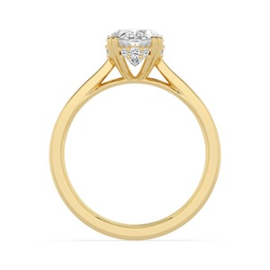 Bague de fiançailles en or rose 10K Opaline avec diamant de laboratoire 2,10 carats, taille ovale et ronde, bijoux de mariée raffinés de qualité supérieure - Product Image 6