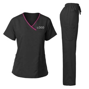 Ensembles d'uniformes médicaux en coton pour femmes, à manches courtes, anti-rides, de haute qualité, personnalisables et à la mode, pour la vente en gros - Product Image 4