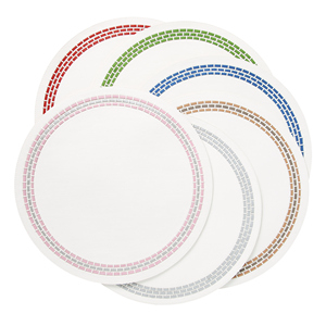 Mode Living Colección June, Juego de 4 Manteles Individuales con Patrón Geométrico, 100% Vinilo Libre de Ftalatos, Lavables a Máquina, Elegantes para Bodas y Hogar - Product Image 1