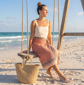 Sarong imprimé à la main pour la plage, sarong pareo personnalisé pour femme, léger, en coton, pour la plage, pour les vacances - Product Image 5