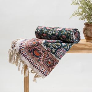 Luxury 100% Cotton Double <b>Bed</b> Throw High Quality Printed Throw Home Cozy Festival Cotton <b>Sofa</b> <b>Cover</b> - Product Image 4