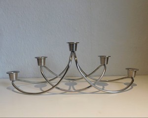 Candelabro de Acero Inoxidable de 5 Brazos, Portavelas Moderno de Metal, Elegante Centro de Mesa para Comedor, Bodas y Hogar - Product Image 3