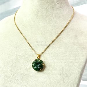 Colgante de Ágata Musgosa AAA con Forma de Flor, Collar de Piedra Preciosa Tallada, Colgante de Ágata Musgosa Natural con Forma de Flor para Mujer, Fabricación de Joyería al por Mayor - Product Image 2