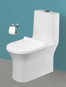WC monobloc avec dimensions 750x360x645 mm, siphon en S de 225 mm, et système de chasse siphonique exceptionnel avec double chasse 2D - Product Image 2