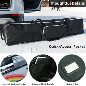Bolsa de Esquí Acolchada Expandible para Exteriores, Bolsa de Snowboard con Ruedas, Bolsa de Viaje para Snowboard con Forro Resistente al Agua y Bolsillos - Product Image 5