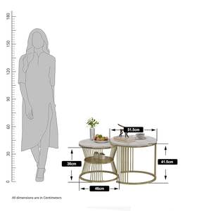 Mesa de Centro Moderna, Ecológica y Duradera con Metal y Mármol para Hogar, Oficina, Sala de Estar - Precio al por Mayor - Product Image 2