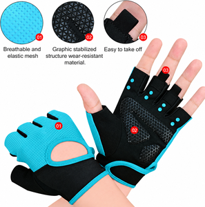 Gants de cyclisme sans doigts en nylon pour femmes, respirants, antidérapants, rembourrés pour VTT, cyclisme sur route, gym, fitness et sports de plein air - Product Image 1