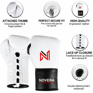 Gants de boxe en cuir personnalisés de qualité supérieure, pour l'entraînement et le sparring de Muay Thai, design ergonomique avec fermeture de poignet, paume respirante, imperméables - Product Image 4