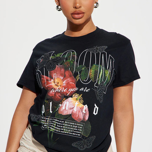 Camisetas de mujer 100% algodón, estilo veraniego, camisetas con logo personalizado, ropa urbana de moda, camisetas oversize a bajo precio. Camisa de Mujer - Product Image 2