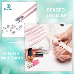 Multi-Shape Salon Quality 5-Piece Precision Tools with Storage Box Non-Magnetic Pointed Stainless Steel Eyelash Tweezers - Product Image 5