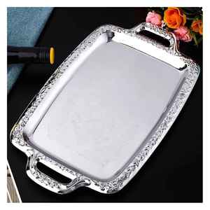 Metal Silverware Chocolate <b>Tray</b> Marbvelous Design Customized Shape Metal <b>Mirror</b> Polished Food Serverware <b>Tray</b> - Product Image 4