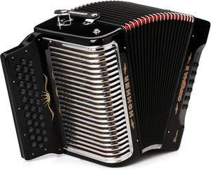 Accordéon à boutons Hohnner Corona II Xtreme FBbEb avec housse et sangles noir jet - Product Image 1