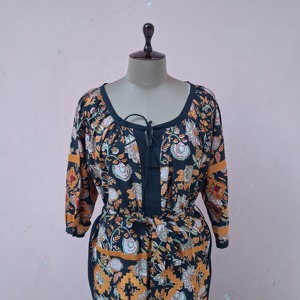 Robe longue bohème à imprimé floral, écologique, faite à la main, broderie, manches longues, coupe classique, col en U, décontractée pour femmes, toutes saisons, tissée - Product Image 4