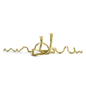 Handmade Brass Twisted Candlestick Holder Heat Resistant Durable Eco-Friendly for Home Decoration Metal Art Decorative Piece - Product Image 1