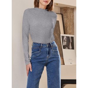 2025 femmes à manches longues col roulé haut côtelé volants col montant tricoté basique superposition hauts pour la broderie d'hiver - Product Image 5