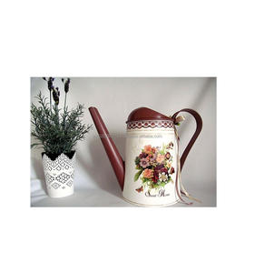 Bidon d'eau galvanisé imprimé floral en émail à collectionner avec une texture rustique pour les amateurs de plantes et les décorateurs d'intérieur - Product Image 2