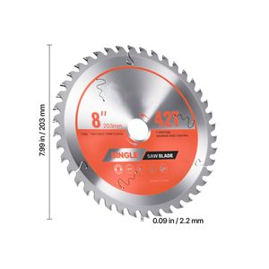 Lama per Sega Circolare da 8 Pollici con 42 Denti Affilati in Lega, Attacco da 1 Pollice, Finitura Fine per Taglio del Legno - Product Image 6