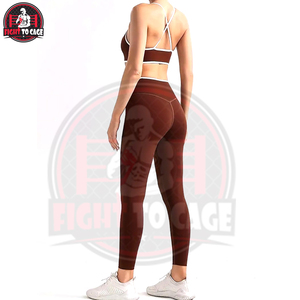 Conjunto de yoga de 2 piezas, pantalones deportivos para mujer que realzan los glúteos y sujetador deportivo, conjunto para correr, ropa deportiva informal transpirable de secado rápido - Product Image 3