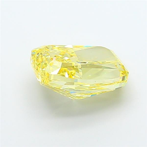 Diamant de laboratoire cultivé de haute qualité, certifié CVD, pour joaillerie fine, pierre précieuse non montée, jaune vif fantaisie, taille coussin, excellente coupe. - Product Image 5
