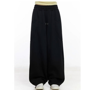 2026 New Arrival Custom Logo Heavyweight <b>Oversized</b> Baggy Sweatpants Double Layer Cotton <b>Joggers</b> Men Vintage Style - Product Image 2