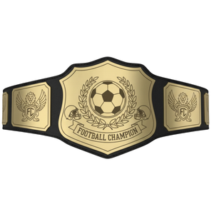 Ceinture de champion de football avec emblème doré et design football, ceinture en cuir de qualité supérieure personnalisable pour le sport - Product Image 2