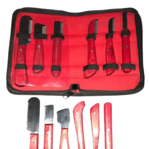 High Professional Piece Pet Grooming Stripping Knife <b>Set</b> Stainless Steel Blades with <b>Pink</b> Handles for Wire Coat Hand Stripping - Product Image 4