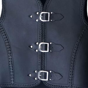 Chaleco de Motocicleta de Cuero Estilo Pub, Diseño Personalizado, Cuero Genuino de 3mm de Grosor, Impermeable y Resistente al Viento, Hecho a Mano para Motociclismo - Product Image 4