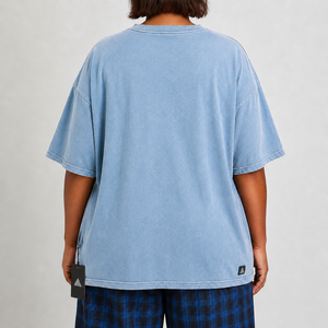 เสื้อยืดผู้หญิงคอตตอนแท้ 100% สีสันตัดกัน สไตล์ลำลองสำหรับฤดูร้อน น้ำหนัก 220 กรัม แขนสั้น คอกลม ตกแต่งแบบรักษ์โลก แห้งเร็ว - Product Image 3
