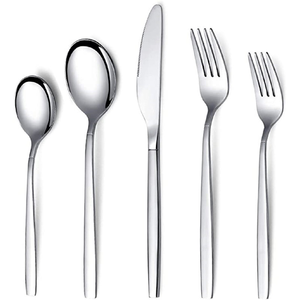 Ensemble de couverts en acier inoxydable de qualité supérieure, 5 pièces, design royal, résistant à la rouille, fourchette, couteau, cuillère, couverts pour fête au meilleur prix - Product Image 2