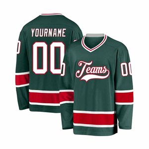 Maillot de hockey sur glace personnalisé par sublimation, nom et numéro personnalisés, vêtements d'équipe, manches longues, col en V, pour hommes adultes - Product Image 2