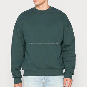 Alta calidad 100% algodón cuello redondo sudadera hombres al por mayor personalizado de gran tamaño gota hombro manga larga básico pulóver sudadera - Product Image 1