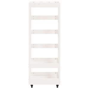 Support pour bûches en bois de pin massif avec roulettes 15,7''x19,3''x43,3'' Blanc pour cheminées et accessoires - Product Image 5