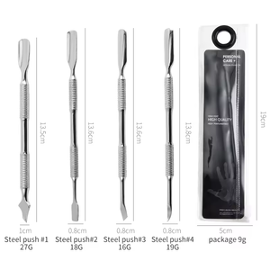 Pousse-cuticules personnalisé très demandé, en acier inoxydable, pour le retrait du vernis à ongles, outils de nettoyage des ongles, pousse-cuticules à pointe acérée - Product Image 2