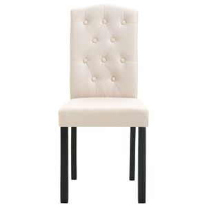 Juego de 2 Sillas de Comedor de Tela Crema, Diseño Estándar y Duradero - Product Image 4